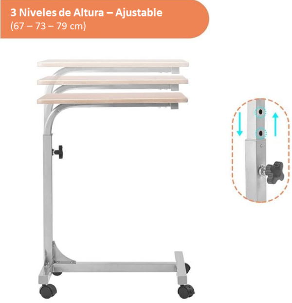 Mesa Clínica - Multifuncional - ajustable - mesa- alimentación - pacientes- abuelos- tercera edad - discapacidad