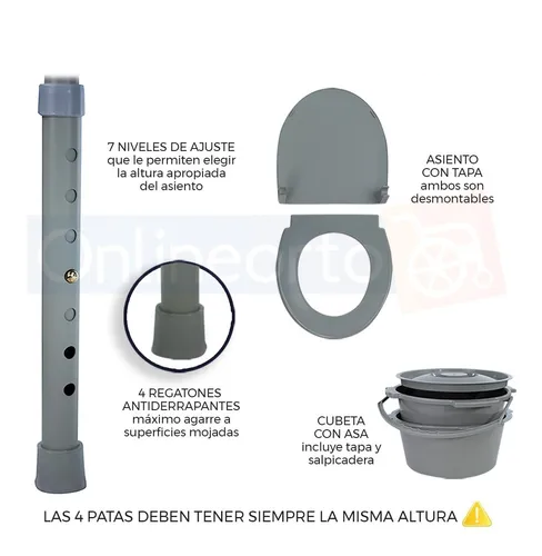 Silla Sanitaria - Baño Portátil - paciente- anciano - abuelo - postrado -higiene